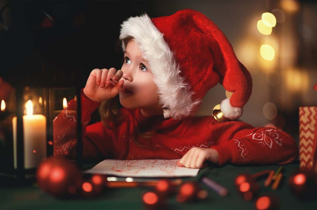 Kid writing a letter to Santa