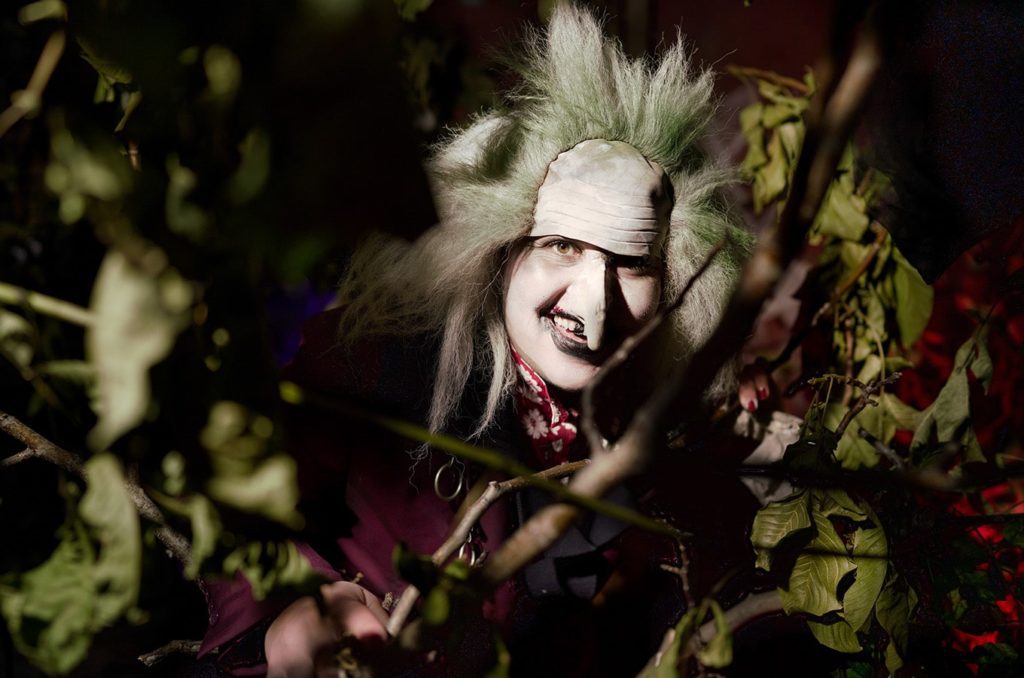 Kelsey dressed as a troll at the haunted house