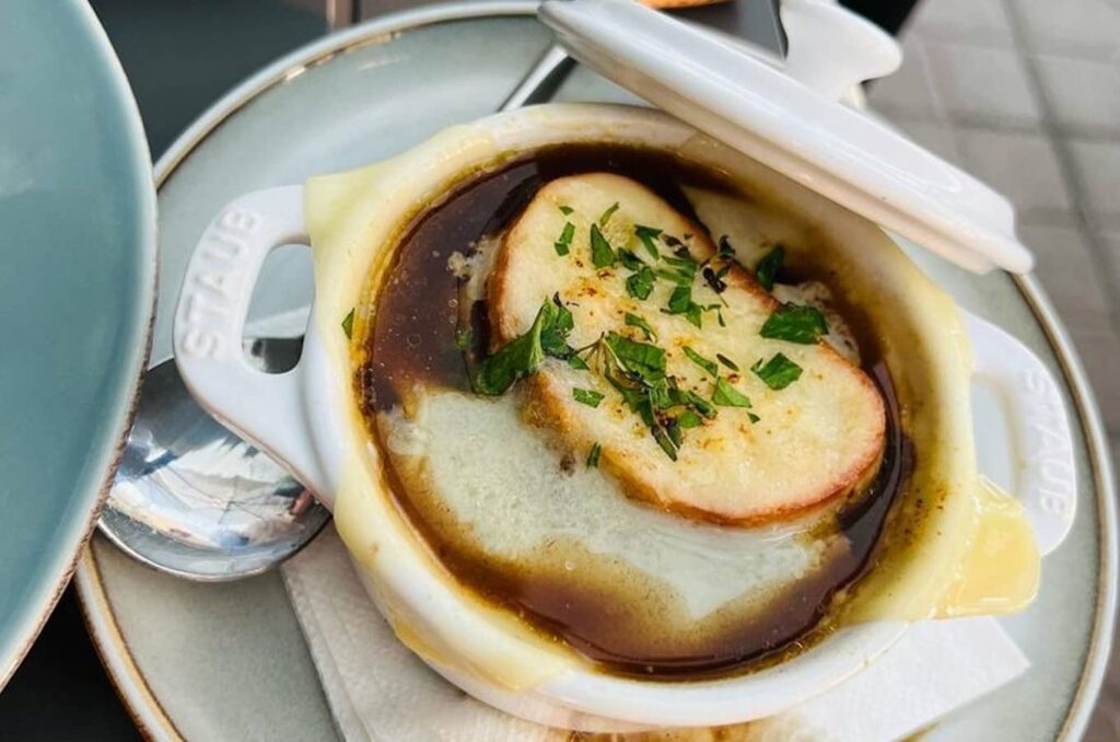 French onion soup in Lake Chelan